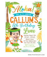Luau Invitation with Photo